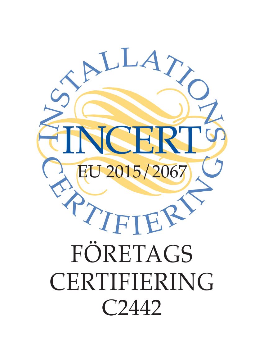 Certifierat företag godkänd installatör kyltekniker